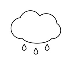 Cloud with rain drop vector icon