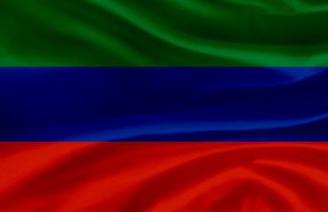 Dagestan waving flag illustration.