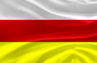 North Ossetia waving flag illustration.