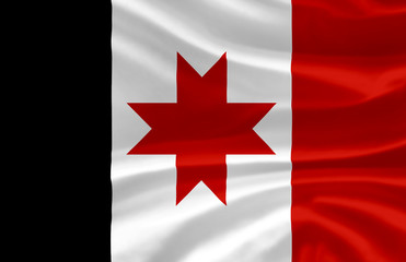 Udmurtia waving flag illustration.