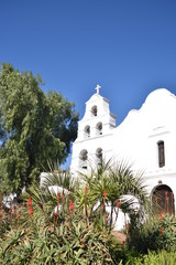 Fototapeta na wymiar San Diego, CA., U.S.A. Jan. 27, 2017. Mission Basilica San Diego de Alcalá. Founded on July 16, 1769, by Franciscan friar, Father Junípero Serra. Mission Alcala was the first-The Mother Mission.