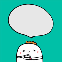 Looking at watch businessman and speech bubble on turquoise font