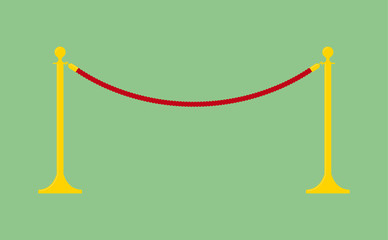 Vector golden velvet rope barrier. 