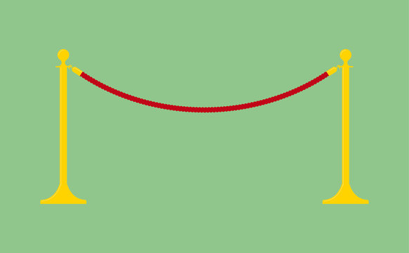 Vector Golden Velvet Rope Barrier. 