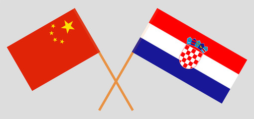 Croatia and China. The Croatian and Chinese flags. Official colors. Correct proportion. Vector