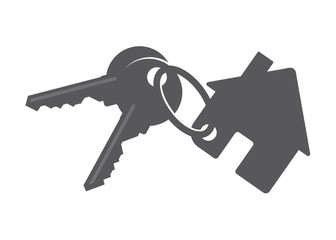 Vector icon keys with house.