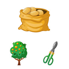 Vector illustration of farm and agriculture sign. Collection of farm and plant vector icon for stock.