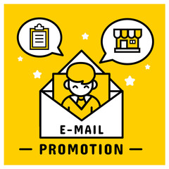 E mail marketing promotion send to customer. Online shopping concept 
