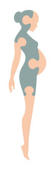 Vector pregnant woman puzzle. Isolated on white background.