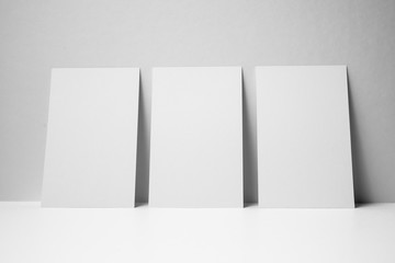 perspective view of business card on white space