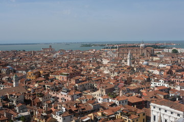 Fototapeta na wymiar above Venice in Italy