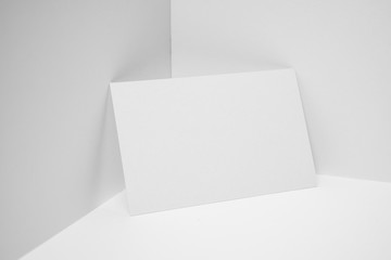 perspective view of business card on white space