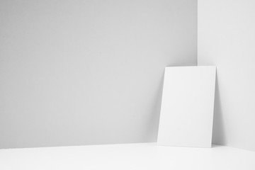 perspective view of business card on white space