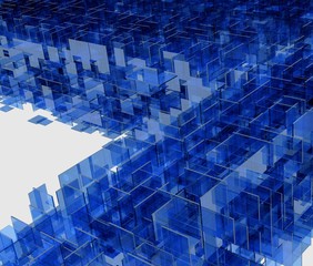 Obraz premium 青いガラスの抽象的な背景素材