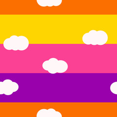 Clouds bright colors seamless pattern vector