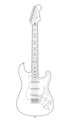 Naklejka premium Gitara elektryczna wektor ilustracja na białym tle