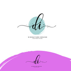 D I DI Initial letter handwriting and  signature logo.