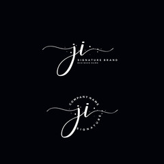 J I JI Initial letter handwriting and  signature logo.