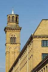 Fototapeta na wymiar The famous tower of New Mill, Saltaire, based on the campanile of Sta Maria Gloriosa dei Friari in Venice