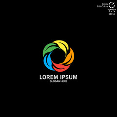 logo full color leaf simple and modern, vector
