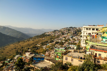 Top view of a city in the himalayas