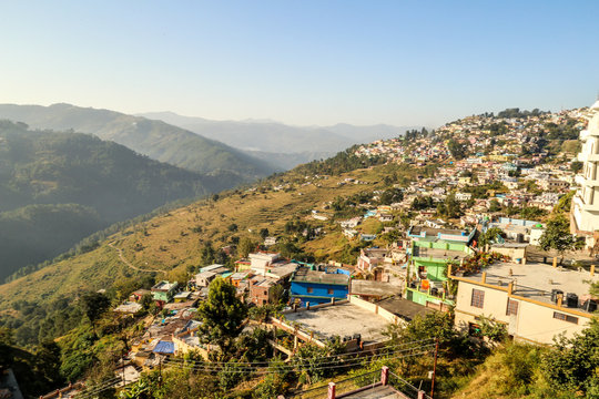 Top view of a city in the himalayas