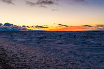 Fototapeta na wymiar Winter Desert Sunrise