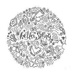 hello spring lettering post