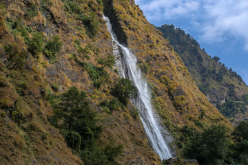 A waterfall in the himalayas