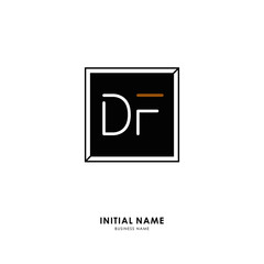 D F DF Initial logo letter with minimalist concept. Vector with scandinavian style logo.