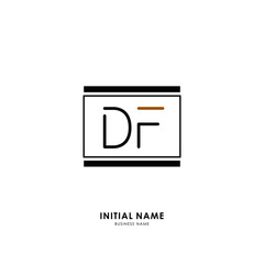 D F DF Initial logo letter with minimalist concept. Vector with scandinavian style logo.