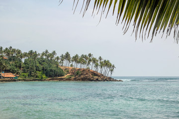 Fototapeta na wymiar sea view at coconut tree hill in Mirissa beach, Sri Lanka