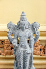 statues in Gangaramaya Temple in Colombo, Sri Lanka