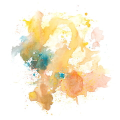 abstract colorful watercolor splash on white background paper, illustration