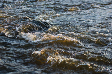 Rough water stream. foamy water rough mountain river