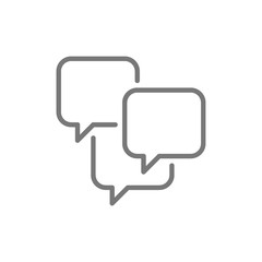 Speech bubbles, sms, chat, comments line icon.