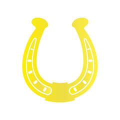 Horse shoe gold icon on background for graphic and web design. Simple vector sign. Internet concept symbol for website button or mobile app.
