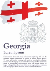 Flag of Georgia, Five Cross Flag. Template for award design, an official document with the flag of Georgia and other uses. Bright, colorful vector illustration.