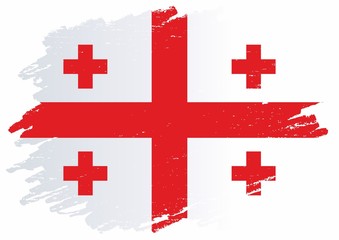 Obraz premium Flag of Georgia, Five Cross Flag. Template for award design, an official document with the flag of Georgia and other uses. Bright, colorful vector illustration.