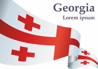 Flag of Georgia, Five Cross Flag. Template for award design, an official document with the flag of Georgia and other uses. Bright, colorful vector illustration.