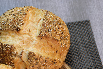 Homemade wheat bread baked