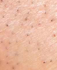 Shaved facial hair of a man. Macro