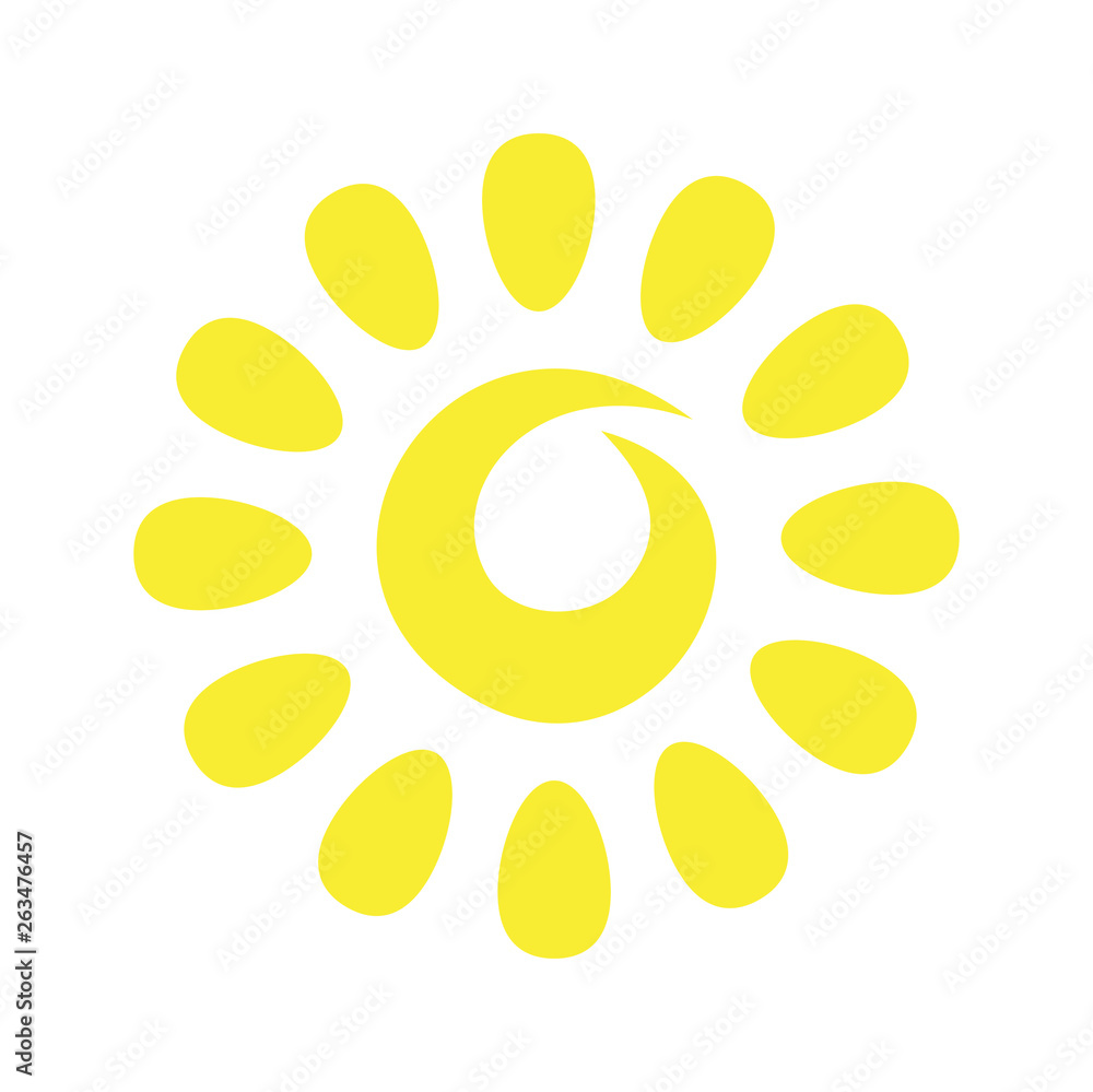 Poster sun icon on background for graphic and web design. simple vector sign. internet concept symbol for w