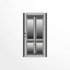 A door. Vector illustration in gray colors on a light background.