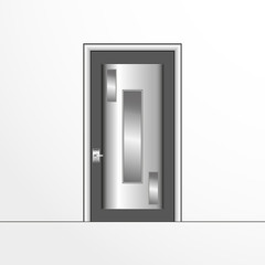 A door. Vector illustration in gray colors on a light background.