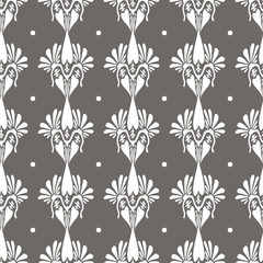 abstract seamless pattern with white in Art Nouveau style