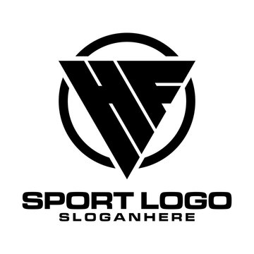 HF logo design concept vector