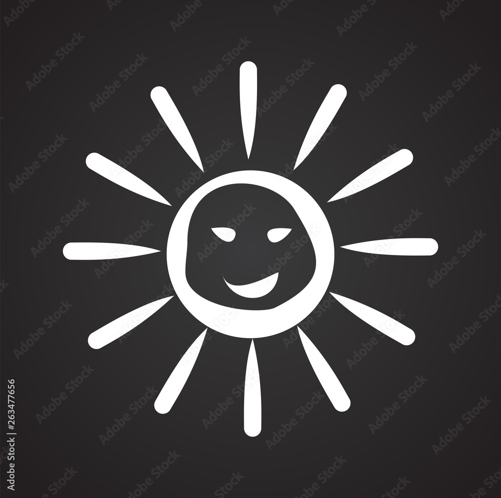 Poster sun icon on background for graphic and web design. simple vector sign. internet concept symbol for w