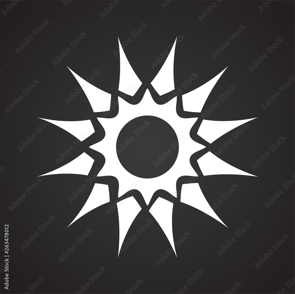 Poster sun icon on background for graphic and web design. simple vector sign. internet concept symbol for w