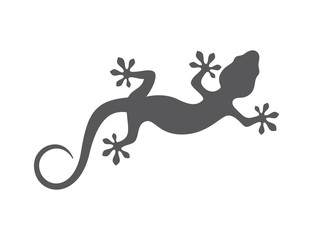 Fototapeta premium Vector sticker icon crawling lizard. Isolated on white background.